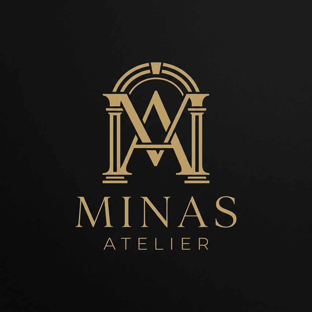Mani's Atelier logo — premium interior design studio brand identity