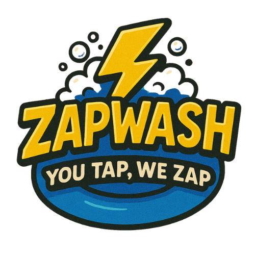Zapwash logo — instant laundry services brand identity